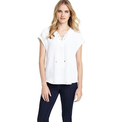 Elicia Lace Up Blouse
